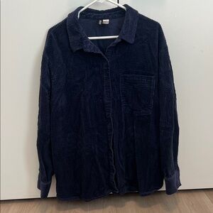 Men's Navy Corduroy Shirt Large